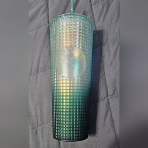 Starbucks Iridescent Green Grid Tumbler